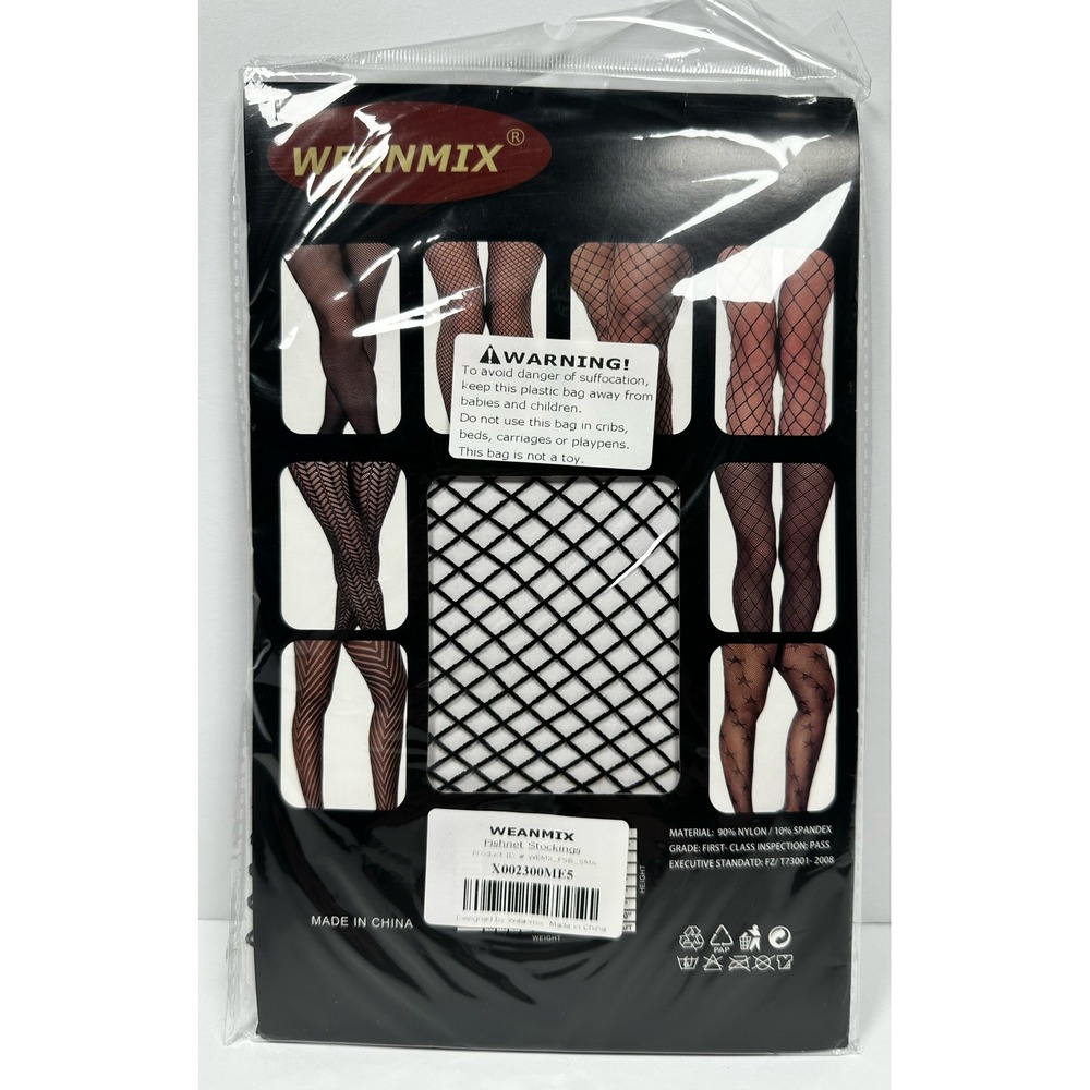 Weanmix Women Black Fishnet Pantyhose Small Mesh Stockings Costume Halloween - Picture 2 of 5